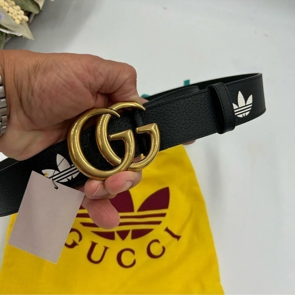 Men’s Gucci, X Adidas, GG Marmont belt 90 cm made in Italy